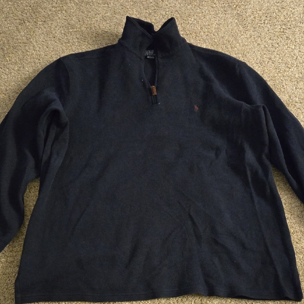 Ralph Lauren Men's Navy Zip-Up Sweater